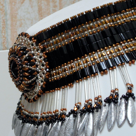 Beading tutorial Egyptian Queen Choker side