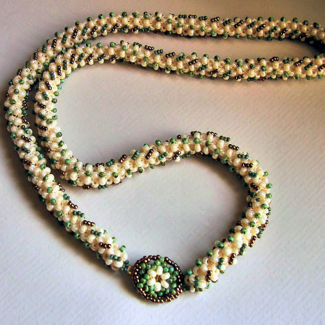 Beading tutorial CRAW embellished rope Ivory