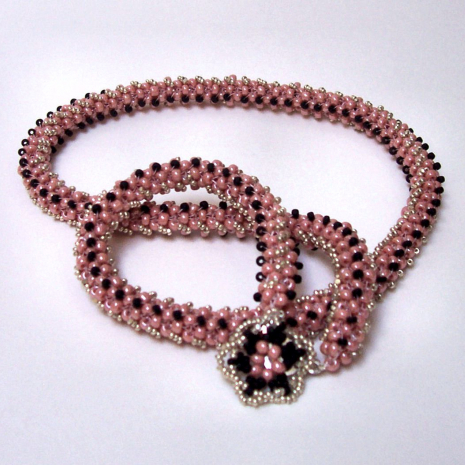 Beading tutorial CRAW embellished rope Pink